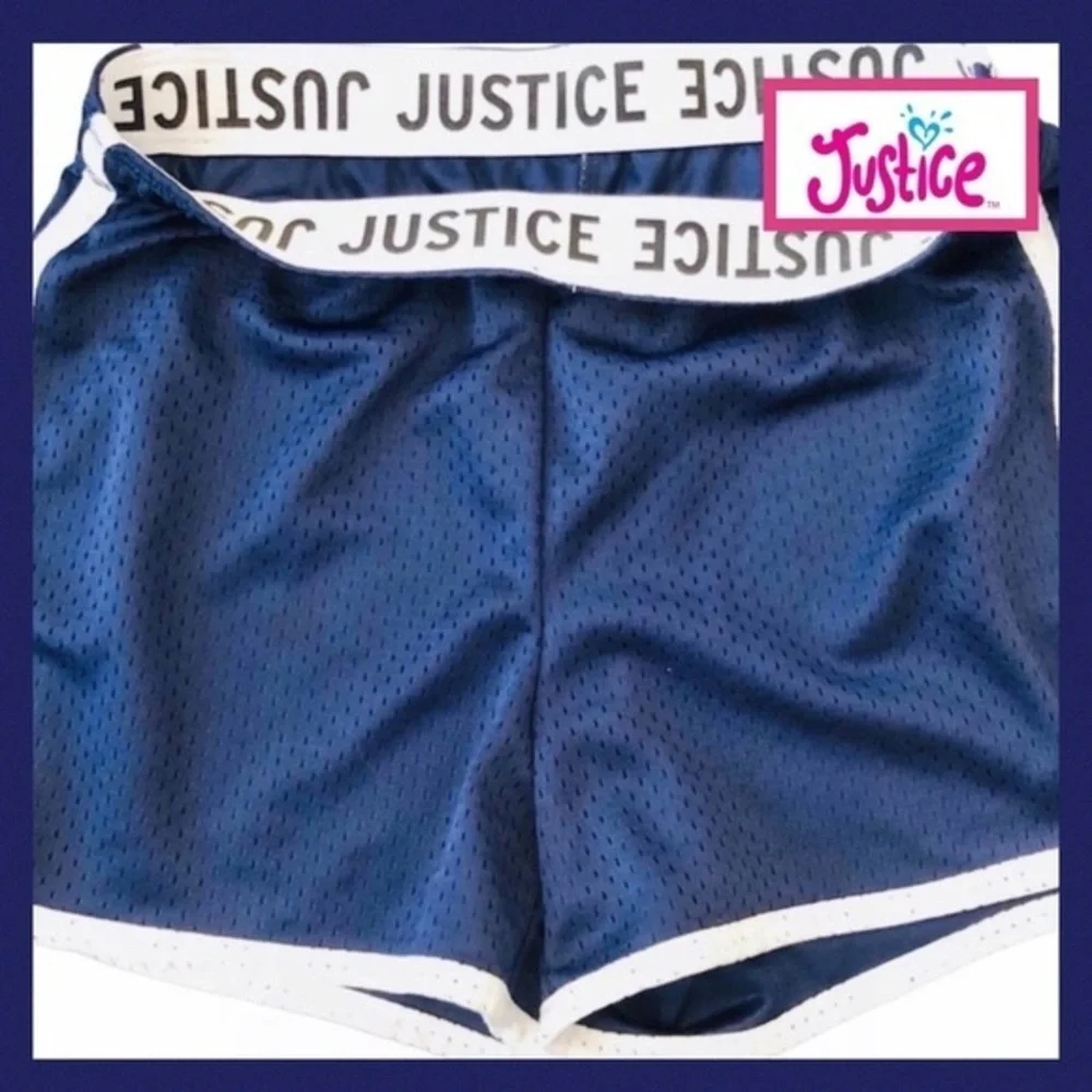 JUSTICE Girl’s Athletic Logo Waistband Nylon Sport Shorts